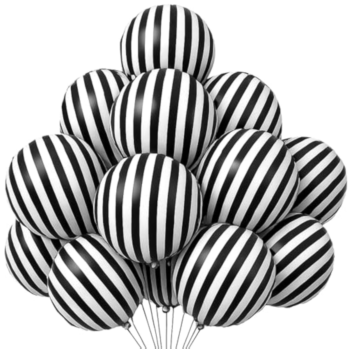 Striped-Balloon Halloween-Balloons 12Pcs 18In Black White Striped Foil Balloons Birthday Party Baby Shower Christmas Ceremony Decoration Supply