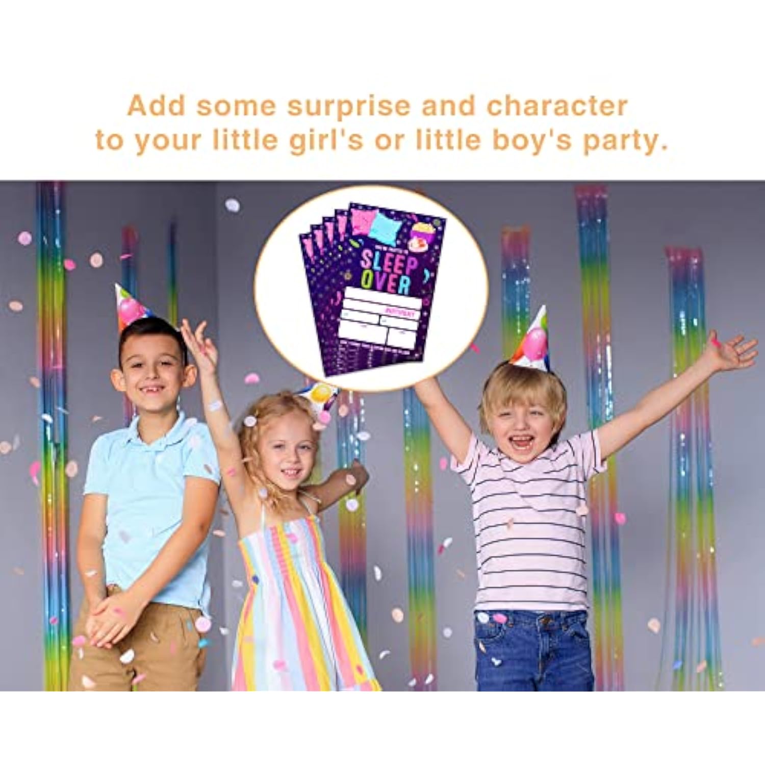 Sleepover Birthday Invitations For Girls Boys Kids, Fill In Party Invites, Decorations, Favors, 20 Invitations With Envelopes (B02)