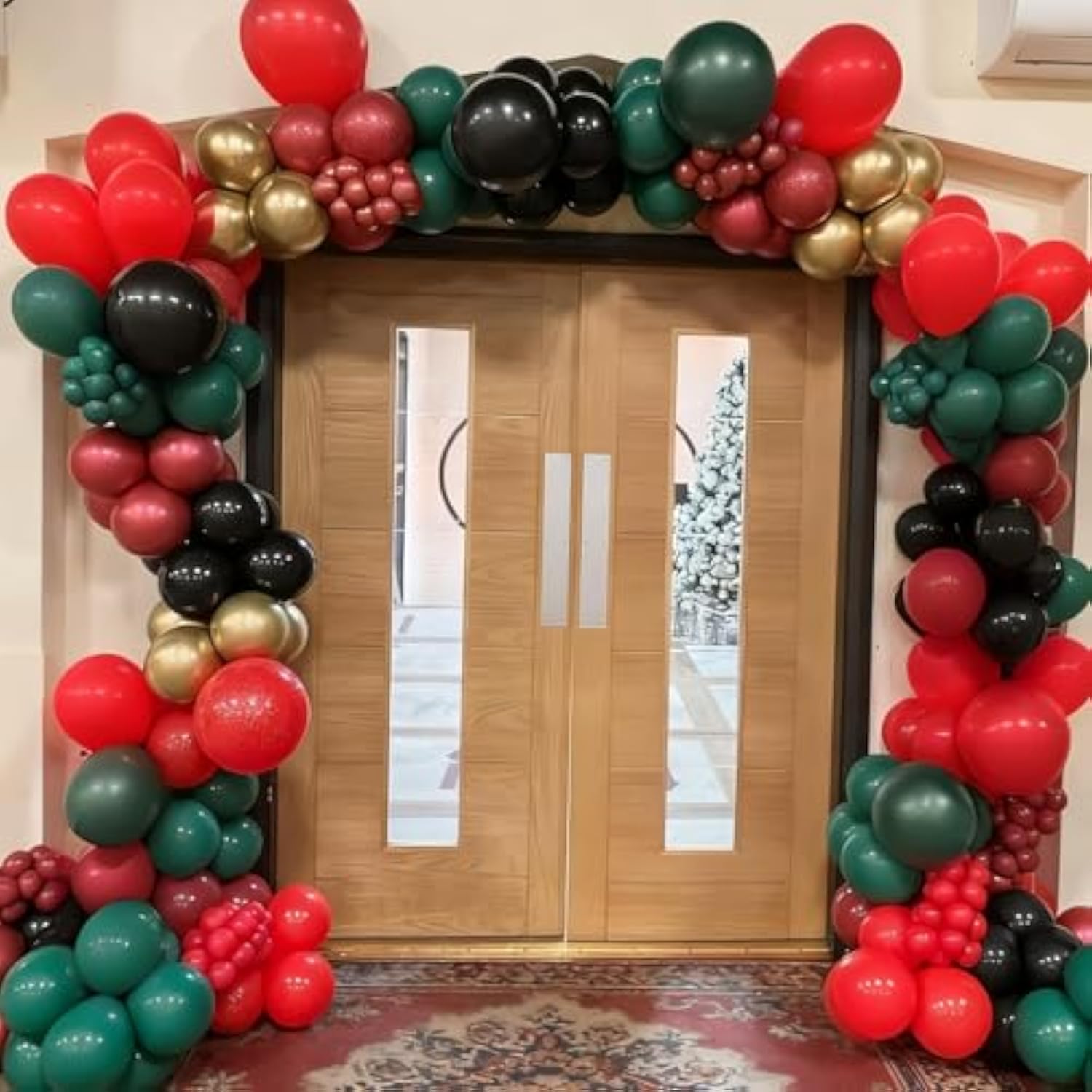 55 Pc Red Green Gold Christmas Latex Balloons Polka Dot Party Decoration