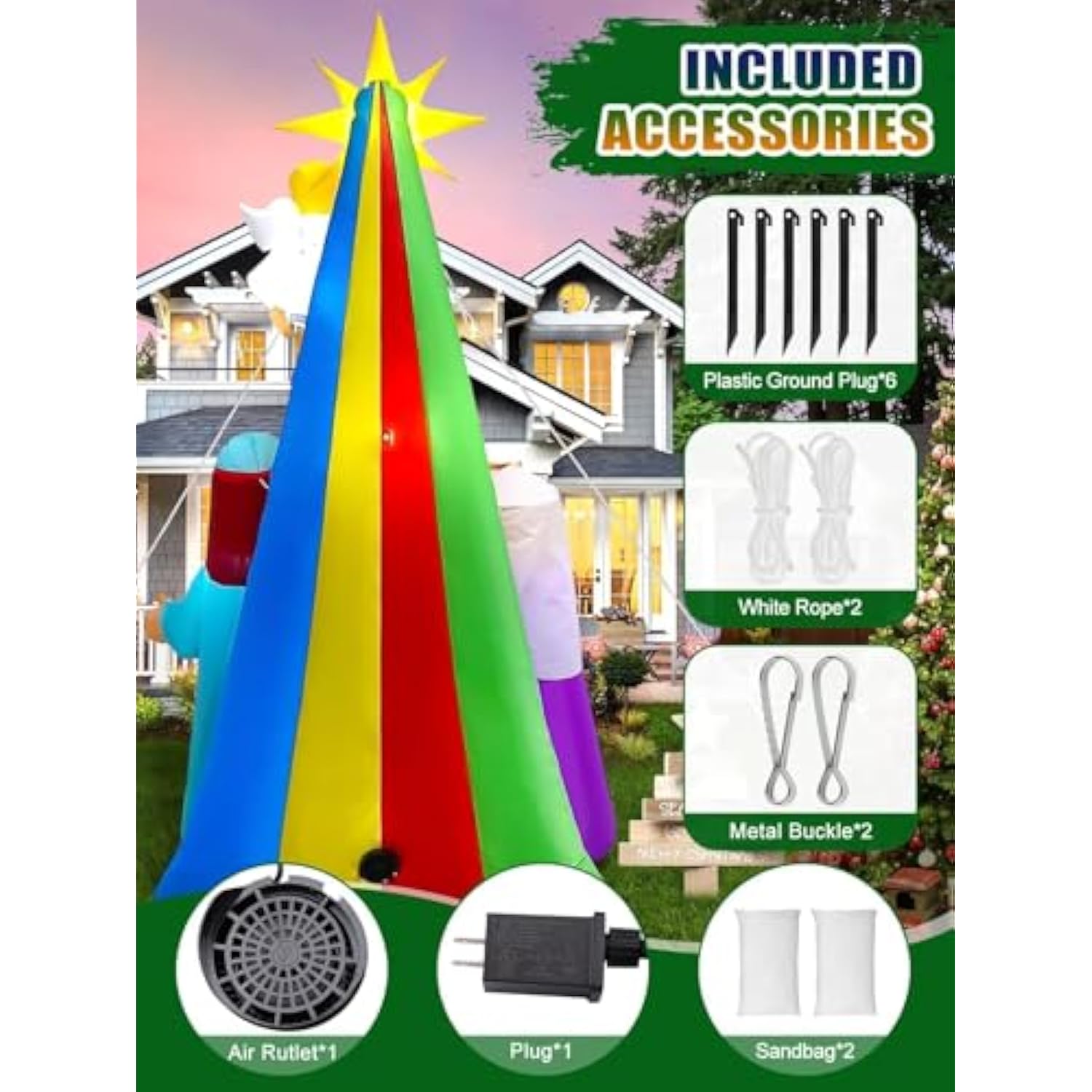 7Ft Christmas Inflatable Nativity Scene Decoration, Lighted Outdoor Nativity Scene With Star Of Bethlehem Blow Up Yard D