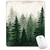 Green Forest Mouse Pad Mountain Tree Desk Mousepad Computer Gaming Office Small Cute Nature Scenery Aesthetic Vintage Large Wireless Mat Desktop Laptop Travel Square Medium Accessories Supplies