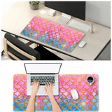 Extended Big Mouse Pad Large, Xxl Gaming Mousepad Desk Pad, 35.1X15.7 Inch Long Computer Keyboard Mouse Mat Stitched Edge Non-Slip Desk Decor For Home Office, Pink Scale