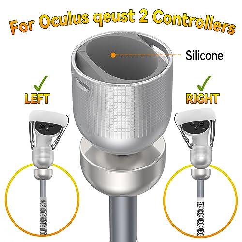 Weighted Vr Golf Club Attachment For Meta Quest 2/Oculus Quest 2, Aluminum Quest 2 Golf Club Handle With Realistic Grip And Two Straps, By (Silver)