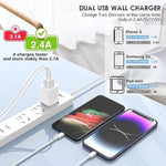 [4Pack] USB Charger Block 5V 2.4A,Dual A Port Charging Blocks