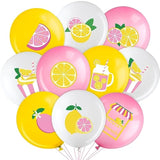 63 Pcs Lemon Balloons Lemonade Party Decorations Yellow Pink And White Lemon Citrus Latex Balloons For Summer Birthday Party Baby Shower Decoration Supplies