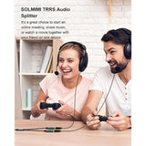 Headphone Splitter 3.5Mm 4-Pole Male To Two Trrs Female Adapter Suitable For Two Audio And Microphone Headsets, Compatible With Pc, Laptop, Android, Windows, Smartphones