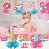 10pcs Donut-Themed 1st Birthday Honeycomb Centerpieces for Baby Boy/Girl Party