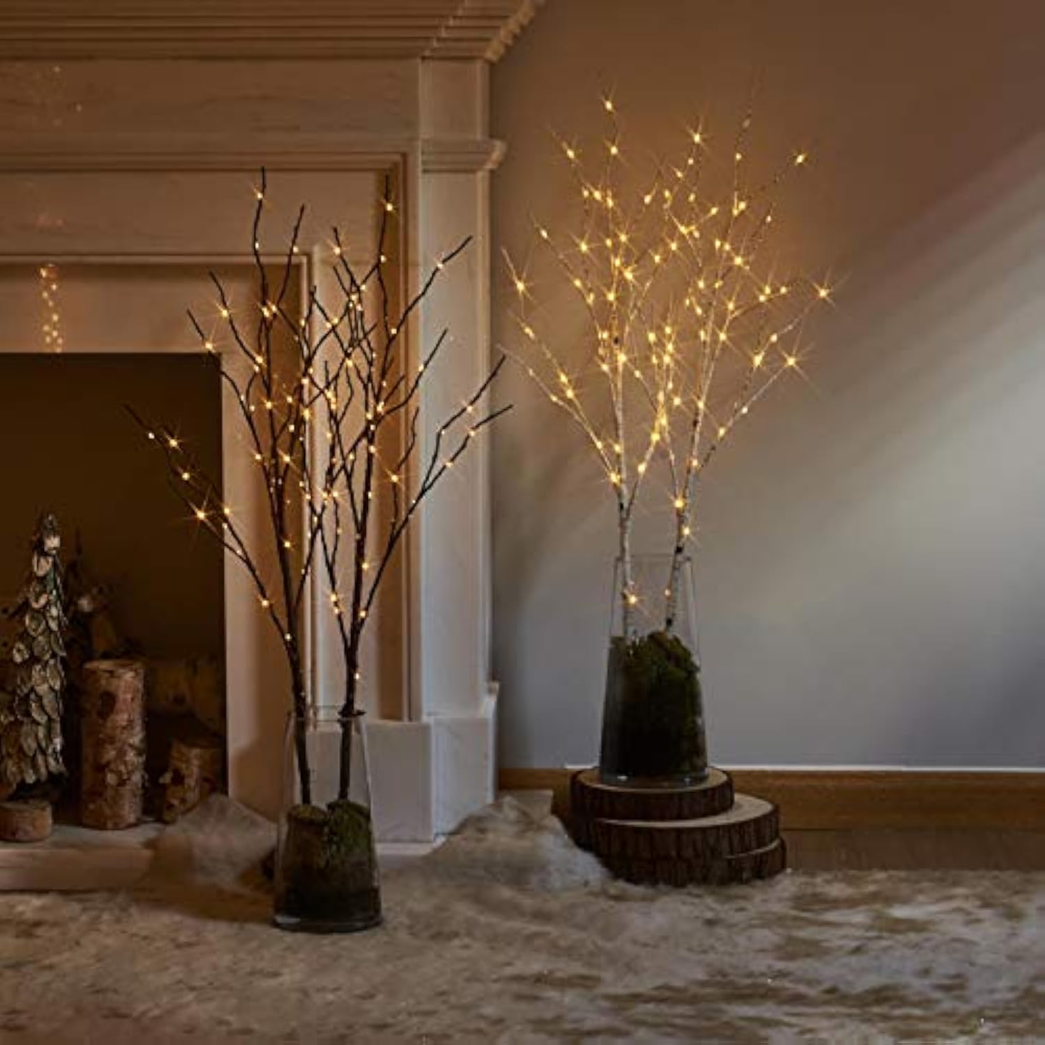 Lighted Brown Willow Branches 32In 100 Led With Timer Battery Operated, Tree Branch With Warm White Lights For Holiday C
