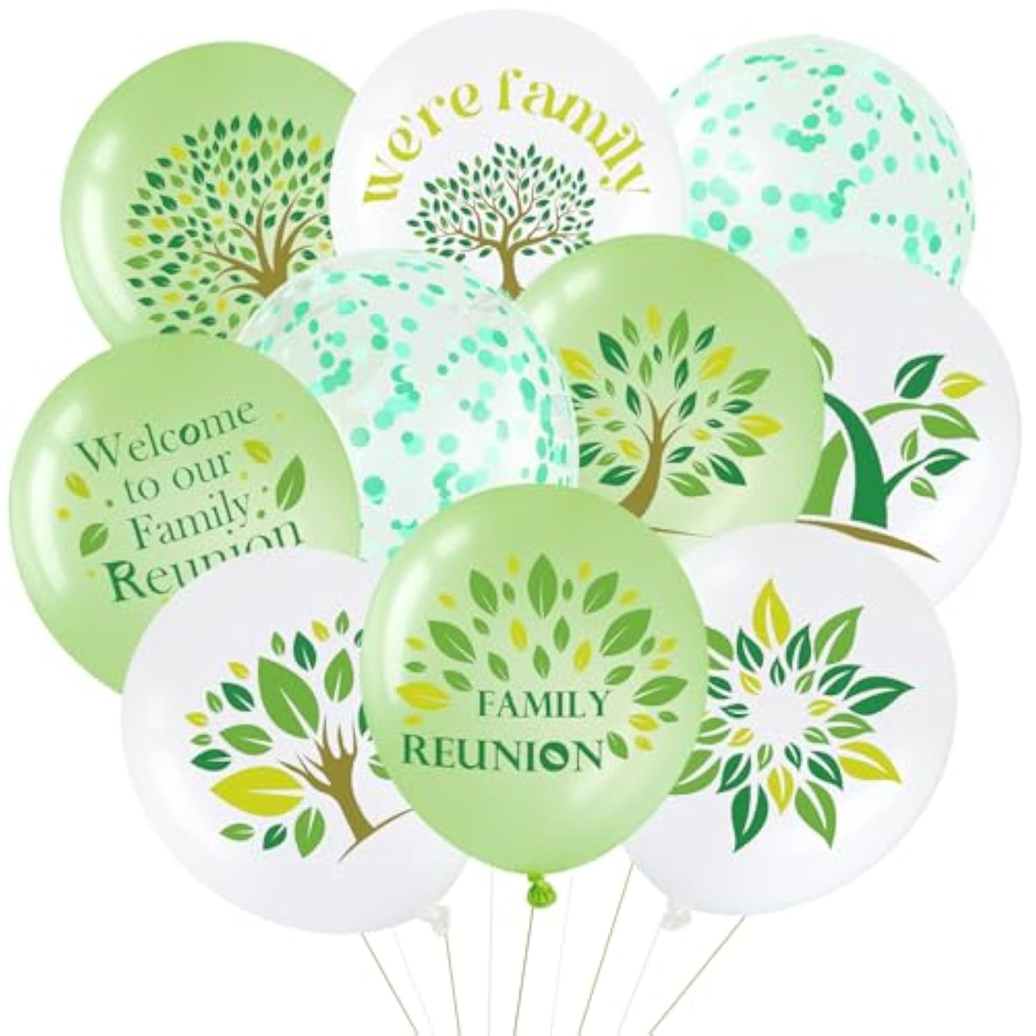 54 Pcs Family Reunion Party Balloons 12 Inch We Are Family Latex Balloons Eucalyptus Sage Green Confetti Decorations For Home Gathering Party Favor Supplies