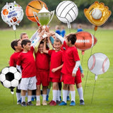 7Pcs Sports Balloons - 18Inch Volleyball Basketball Baseball And Soccer Mylar Balloons, 20Inch Football And 19.7Inch Glove Balloon For Sports Birthday Party Decorations - Sports Party Supplies.