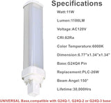 G24Q-3 LED Bulb 11W 1100 Lumens 3000K Warm White 4 Pin CFL Replacement Ballast Bypass