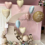 Baby Blue Heart Balloons,10Pcs Cream White Blue Foil Heart Shaped Balloons,18Inch Sand White Pastel Blue Helium Balloon For Valentines,Engagement,Birthday,Baby Shower,Wedding Party Decorations