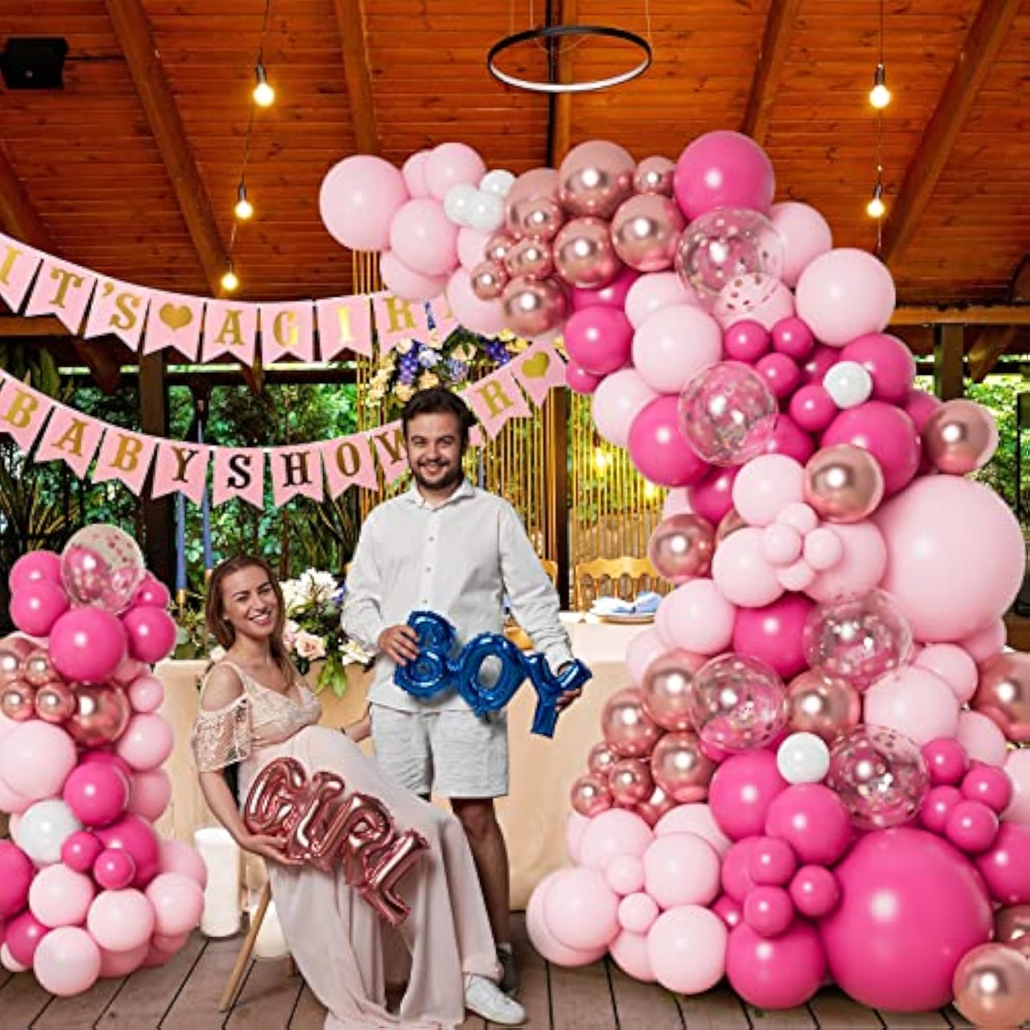 Pink & Rose Gold Balloon Arch Kit: 90-Piece Party Decoration
