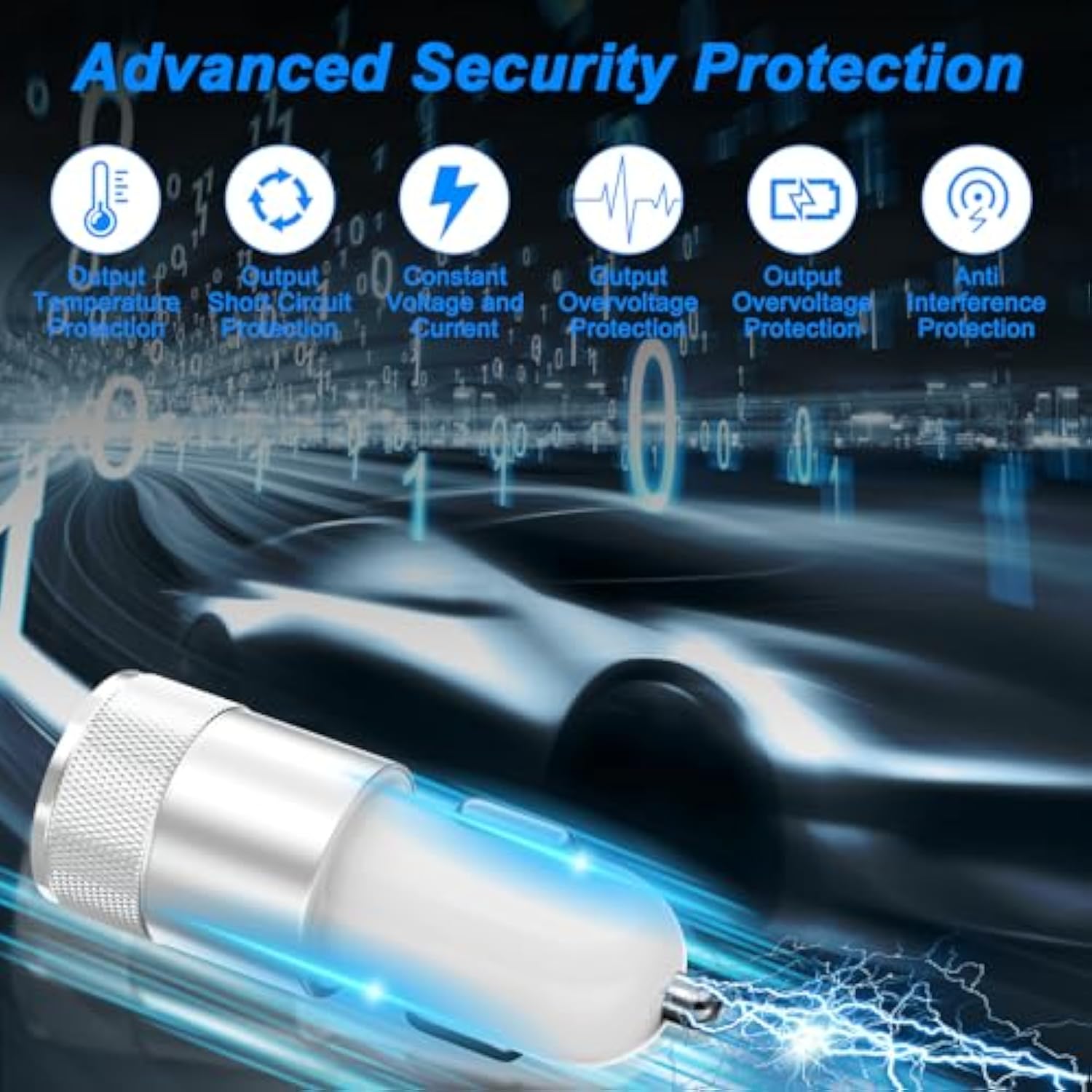 Iphone Car Charger Fast Charging, [Apple Mfi Certified] 60W Dual Usb-C Power Cigarette Lighter Car Charger+Type-C Cable&Lightning Cable For Iphone 16 15 14 13 12 Pro Plus Xs Xr Ipad, Samsung, Carplay