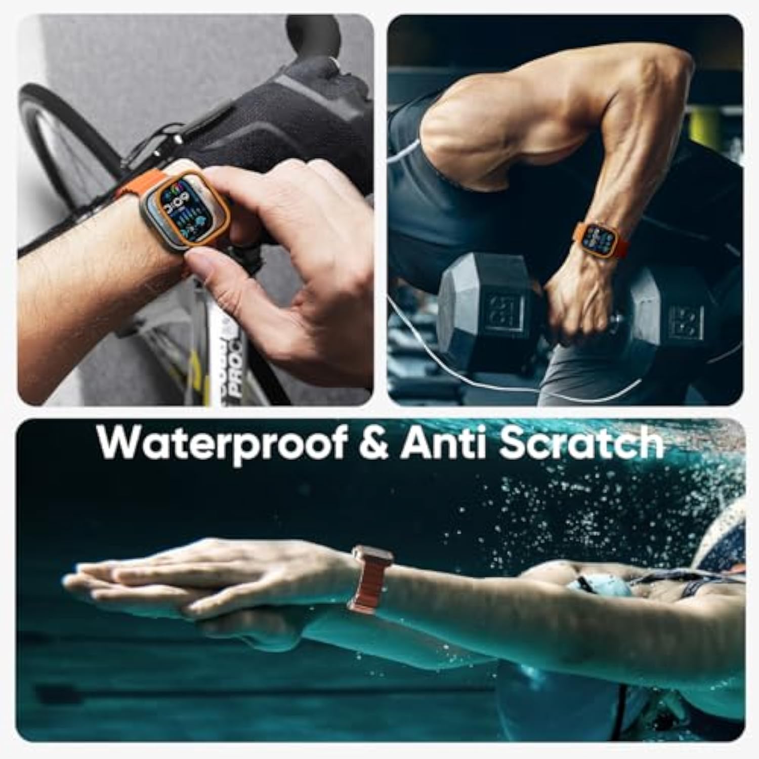 Nanoarmour For Apple Watch Ultra 3 / Ultra 2 Screen Protector With Anti-Reflective For 49Mm Iwatch Ultra 1 Tempered Glass: Enhance Display, Easy To Install, Aluminum Frame - Original Black