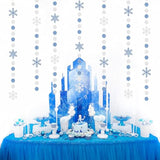 Snowflake-Snow Silver-Blue Christmas Party-Decorations Garland - 58Ft White Winter Wonderland Frozen Hanging Paper Streamers Banner,Birthday Baby Bridal Shower Wedding New Year Supplies Decor