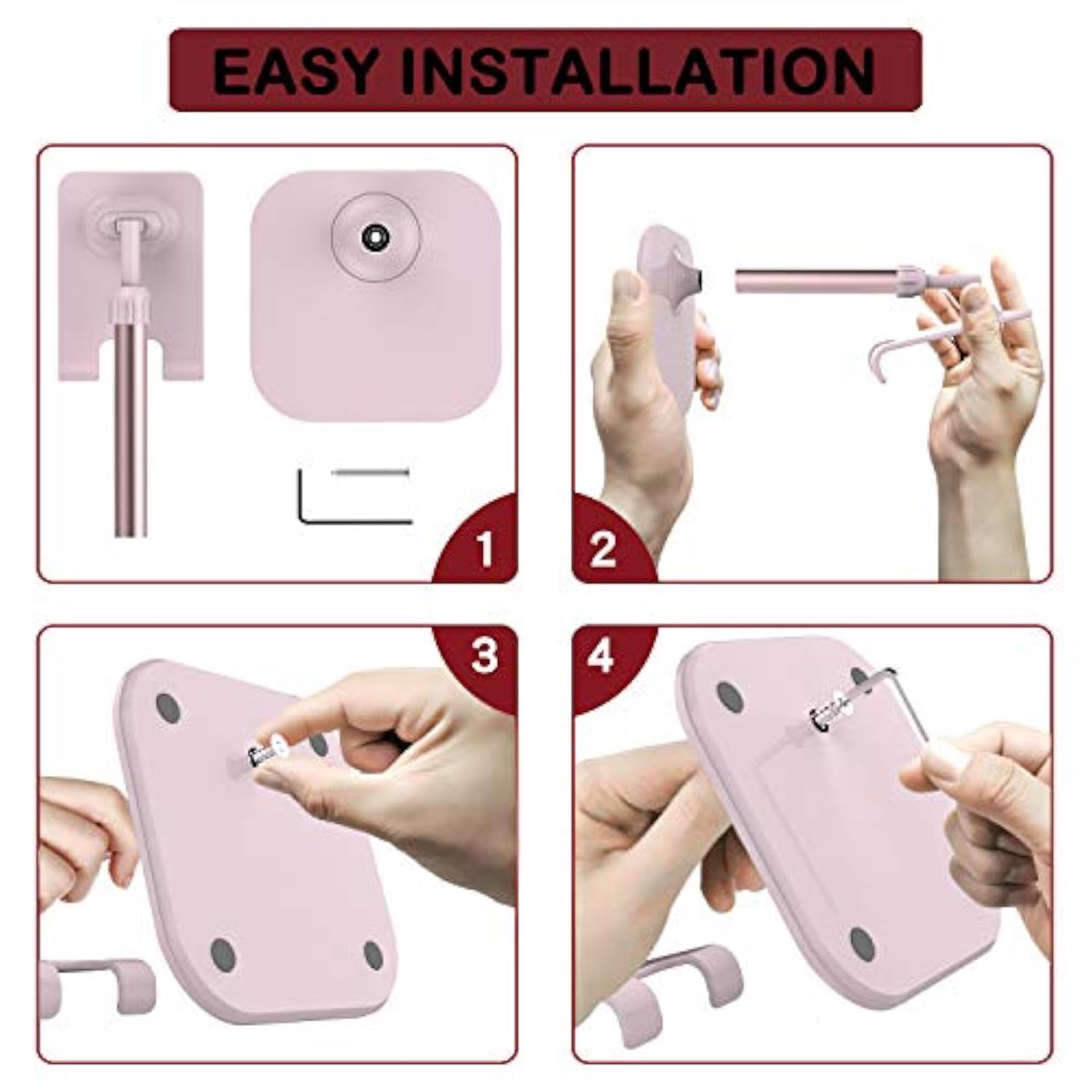 Cell Phone Stand, Phone Stand For Desk, Phone Holder Stand Compatible With And All Mobile Phones Tablet, Gifts For Adults Women Men Mom Wife, Pink