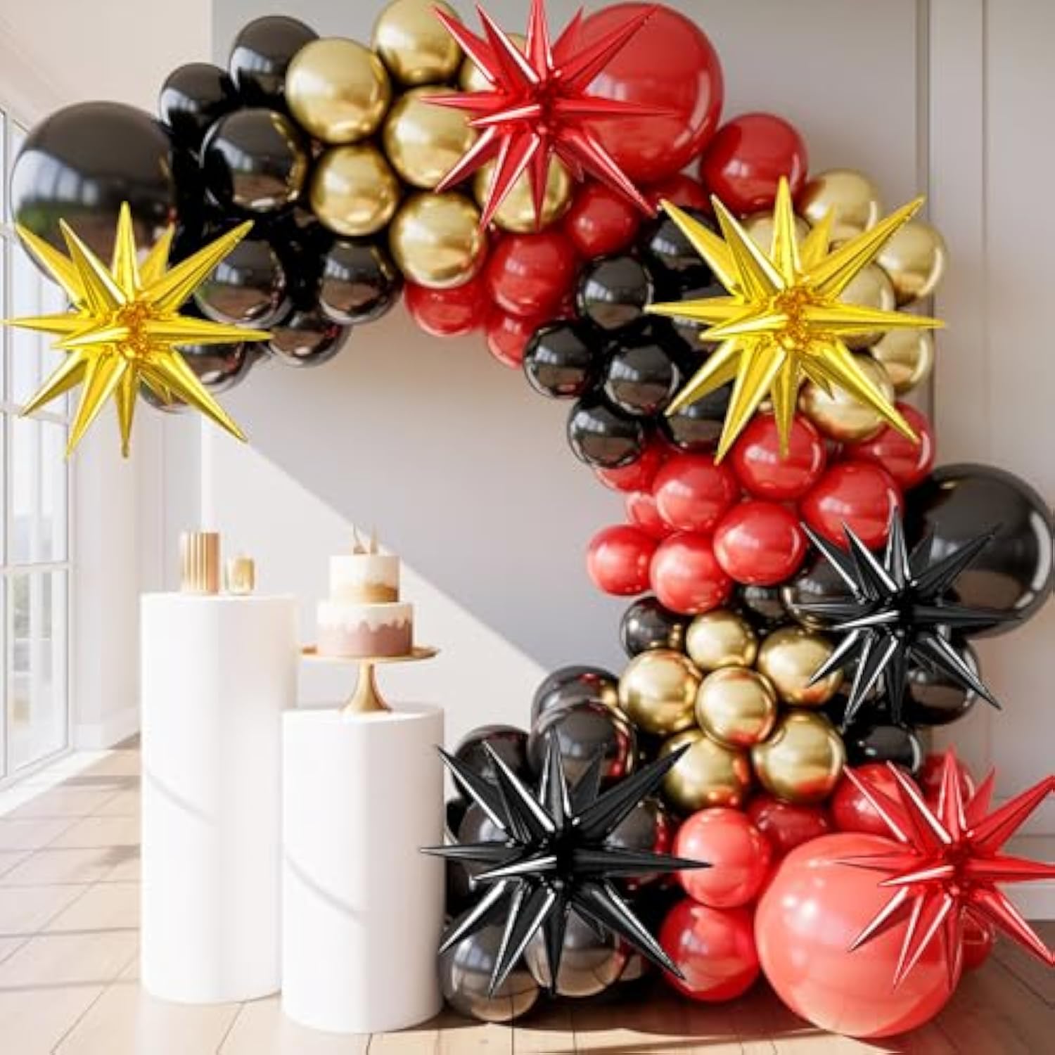 Gold Red Black Star Foil Balloons 22-27inch Party Decorations