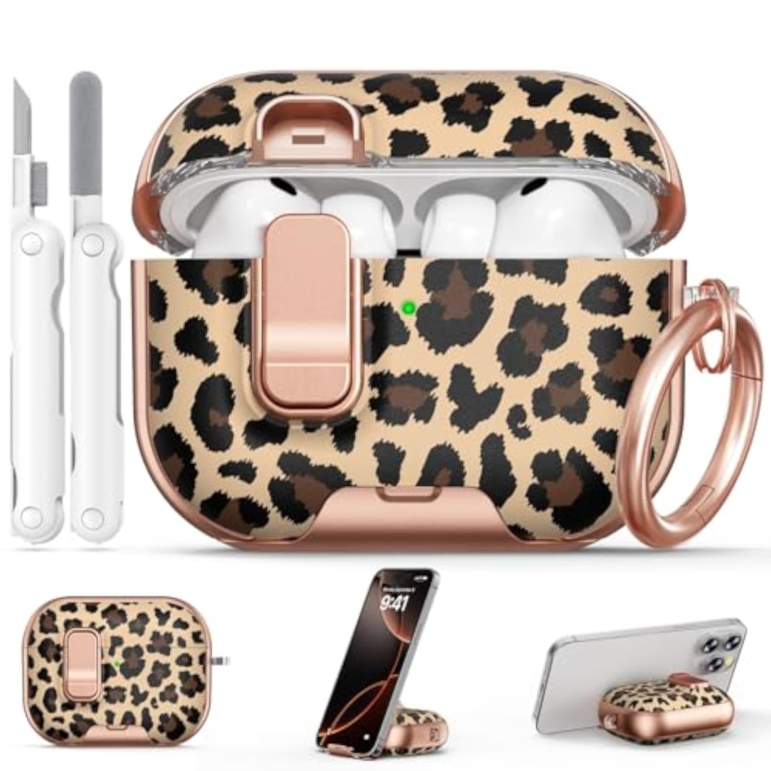 Leopard Print AirPods Pro 3 Case with Safety Lock