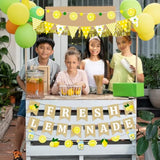 5 Pcs Lemonade Stand Decorations Lemon Sign Banner & Citrus Garland Set