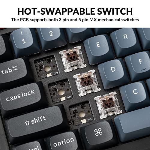 V6 Wired Custom Mechanical Keyboard, Full-Size Qmk/Via Programmable Macro With Hot-Swappable K Pro Brown Switch Compatible With Mac Windows Linux (Frosted Black-Translucent)