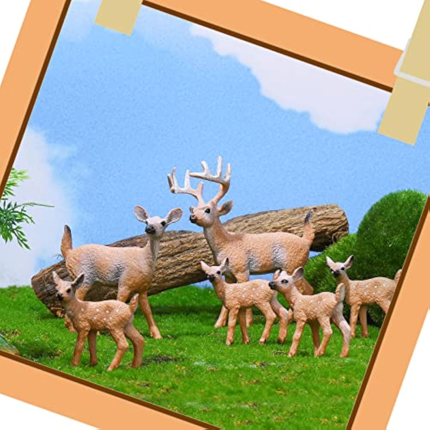 12 Pieces Deer Figurines Toy Realistic Deer Family Figurines Forest Animals Figures Miniature Woodland Creatures Miniature Cake Toppers For Christmas Birthday Party Bridal Shower