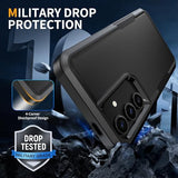 for  Galaxy S25 FE Case with HD Screen Protector, Military-Grade Shockproof & Dual-Layer Protection, Anti-Slip Grip Design Phone Case, Black