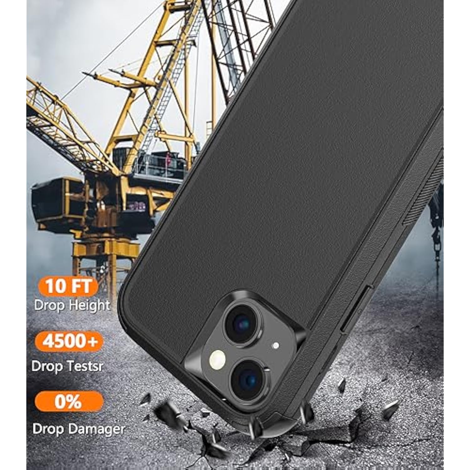 For Iphone 15 Case [Shockproof] [Dropproof] [Tempered Glass Screen Protector ],Heavy Duty Protection Phone Case Cover For Apple Iphone 15 6.1 Inch (Black -3In1)