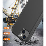 For Iphone 15 Case [Shockproof] [Dropproof] [Tempered Glass Screen Protector ],Heavy Duty Protection Phone Case Cover For Apple Iphone 15 6.1 Inch (Black -3In1)