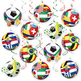 Soccer Hanging Swirls, 30Pcs Soccer Ball Ceiling Streamers Football Theme Party Swirls for Sport Event Game Hanging Decorations