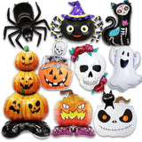 Halloween Foil Balloon Set 9PCS Ghost Pumpkin Spider Skeleton Black Cat Balloons for Party