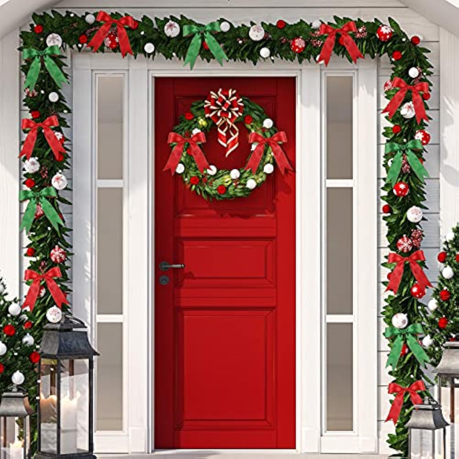 2 Rolls 20 Yards Christmas Satin Ribbon Double Faced Wired Ribbons 1.5