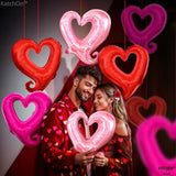 Pink And Red Heart Balloons - 18 Inch, Pack Of 12 | Heart Shaped Balloons For Valentine'S Day Decorations