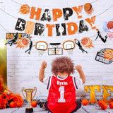 Basketball Happy Birthday Banners?Basketball Themed Party Decorations, Basketball Themed Party Supplies Basketball Slam Dunk Garland Birthday Party Bunting Sign For Kids Teenagers Boys Men