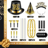 404pcs New Year 2026 Party Supplies Gold Black Favors Decorations