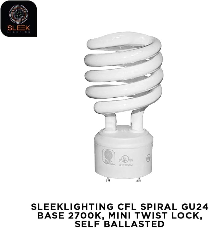 GU24 23W CFL Light Bulbs 2700K Warm White 1600 Lumens 100W Equivalent 2-Prong 4 Pack