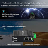 Mini Industrial 2 Ports Gigabit Ethernet Switch Din Rail Mount Hardened 2 * 10/100/1000Mbps Ethernet To Fiber Optic Converter 100/1000Base-X Auto Sensing 12-48V Dc