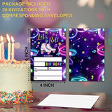 Birthday Invitations, 4"X6" Neon Roller Skating Birthday Party Invitations With Envelopes For Neon Glow Skate Party Decorations Supplies(20 Pieces)-C08