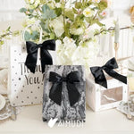 Black Satin Bows 5.5" Bows For Gift Wrapping, Invitations, Baskets, Wreaths & Crafts, 24 Pcs