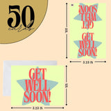 Premium Boxed Multi-Occasion Cards With Envelopes || 50 Count || 5 Modern Designer Prints || Stationery Set For Birthday, Thank You, Congrats, Get Well Soon, Love Notes || Usa