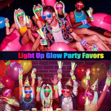158 Pcs Glow In The Dark Halloween Party Supplies, 14Pcs Led Glasses, 30Led Finger Lights, 14Led Light Hairs And 100Pcs Glow Sticks Bracelets, Neon Party Favors For Wedding,Concert, Birthday