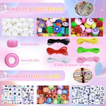 4350Pcs Pony Beads Bracelet Kit, Plastic Kandi Beads For Friendship Crafts Making, Beads Kit Rainbow Beads Set In 42 Colors For Hair Braiding Making Diy Crafts, Small, Pb4Boxes