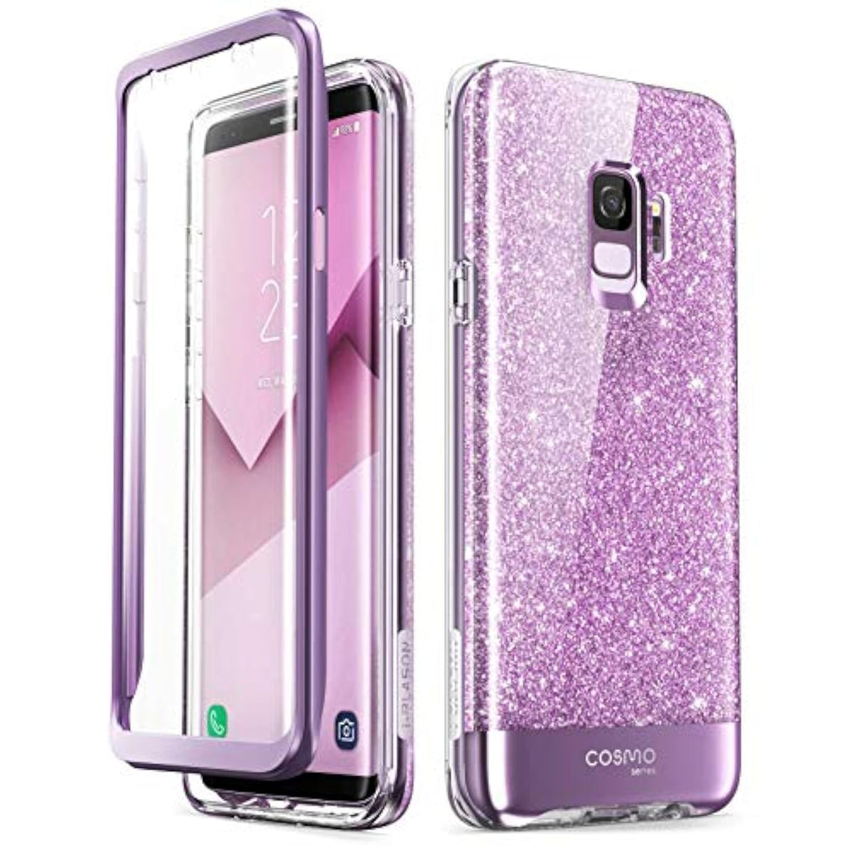 i-Blason Cosmo Series Case for Galaxy S9 (2018 Release), Slim Full-Body Stylish Protective Case with Built-in Screen Protector (Purple)