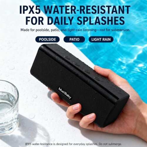 Small Bluetooth Speaker, Gifts for Women Mothers Mom Wife Her Waterproof Portable Speakers Wireless with Stereo Sound, Dual Pairing, 24HRs Playtime,