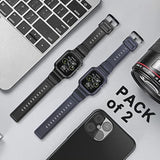[2 Pack] Band With Case Compatible For Apple Watch 41Mm 40Mm 38Mm Iwatch Series 8 7 Se 6 5 4 3 2 1 Strap, Men Women Sport Strap With Bumper Rugged Shockproof Military Protective, 2 Pack
