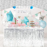 10 Pack 10 Feet Silver Foil Fringe Garland Metallic Tinsel Streamers Banner Wall Hanging Curtain Backdrop For Parade Floats, Bachelorette, Wedding, Birthday, Valentine'S Day Party Decorations