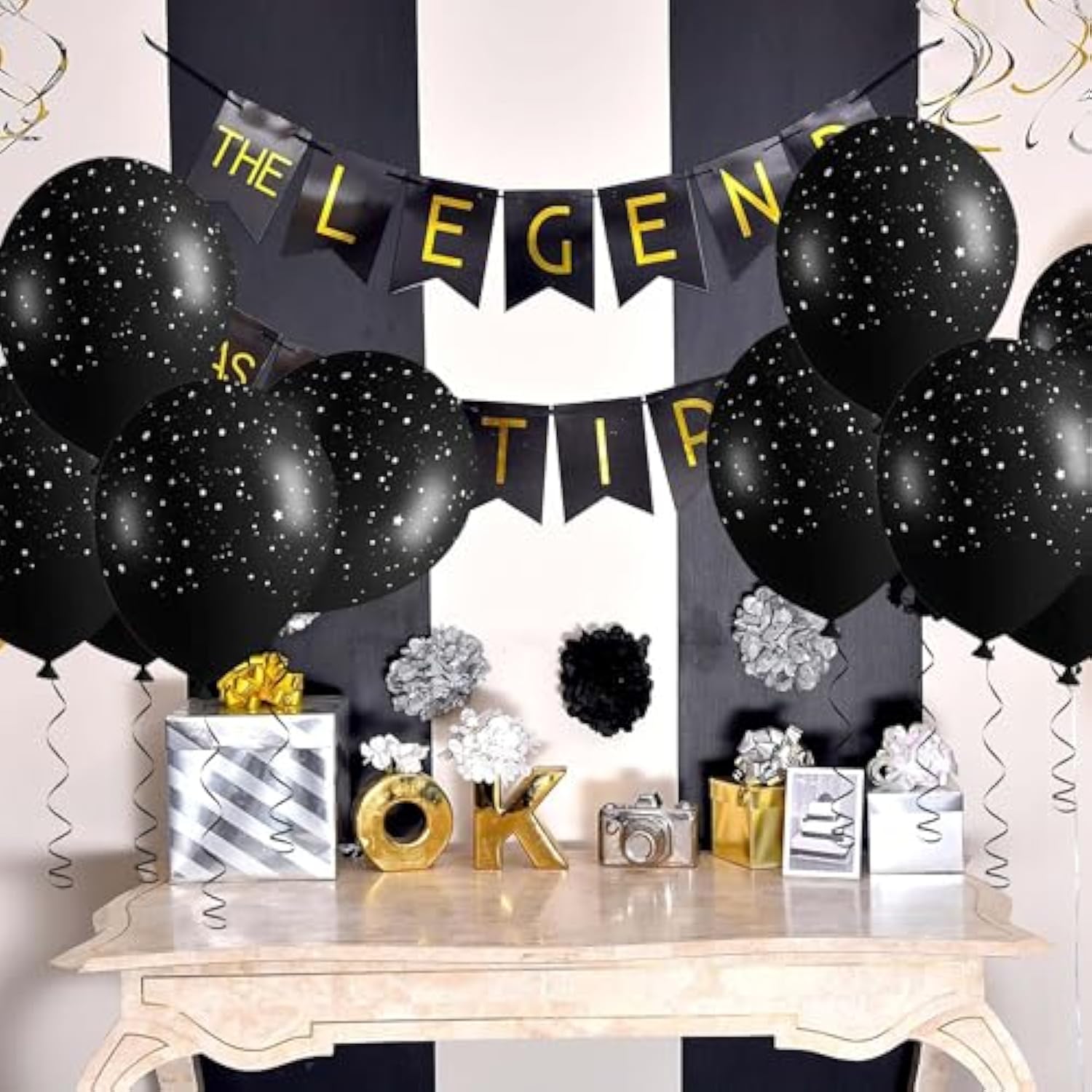 40pcs Galaxy Balloons Outer Space Party Decor Black Star Balloons for Kids