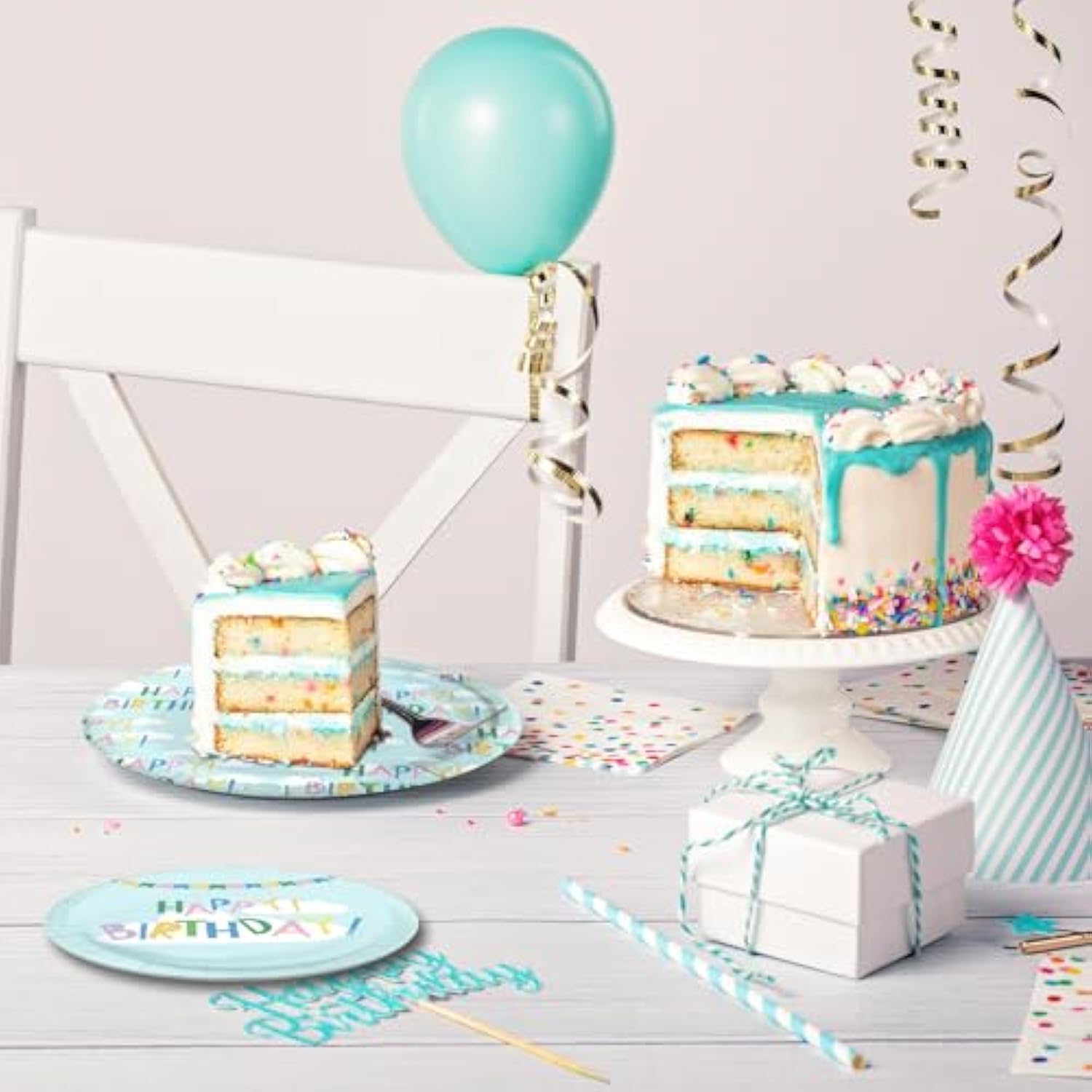 25-Piece Happy Birthday Cloud Paper Plates - 7 Inch Disposable Party Tableware