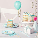 25-Piece Happy Birthday Cloud Paper Plates - 7 Inch Disposable Party Tableware