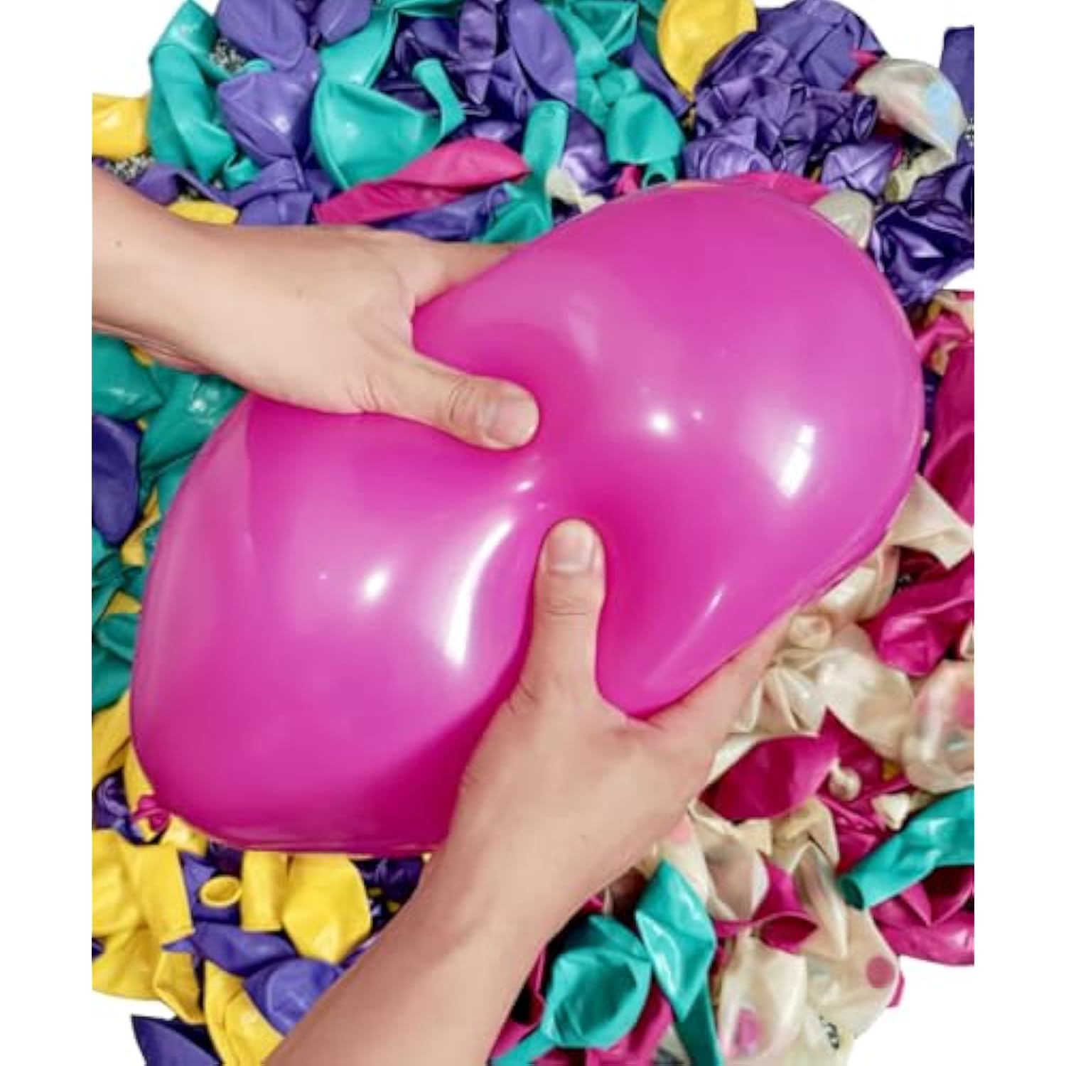 300 Pcs Mermaid Balloons Set, 12 Inches Purple Metallic Purple Teal Hot Pink Yellow Latex Balloons And Confetti Balloons For Birthday Mermaid Thematic Party Decoration